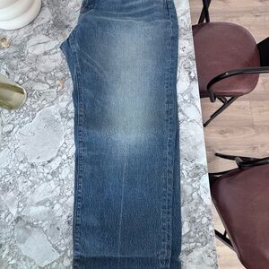 Madewell Curvy Longline Straight Jeans in Denim Blue
